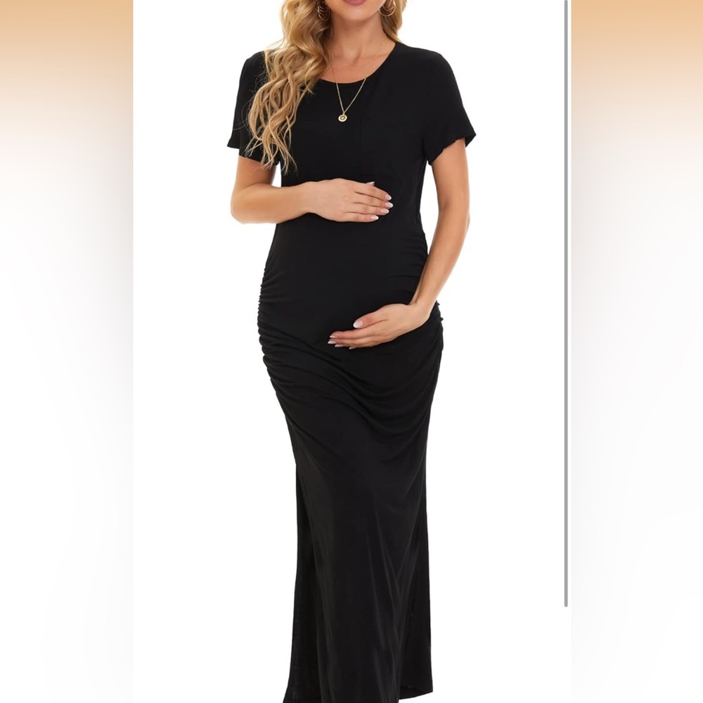 Elegant Black Maternity Dress
